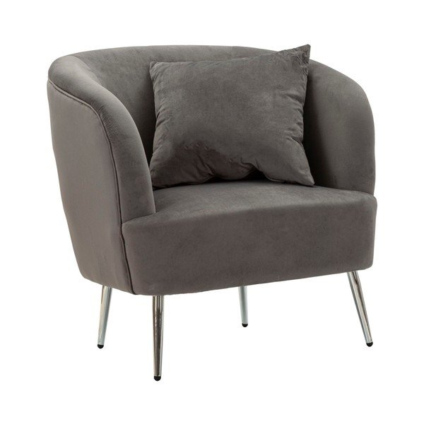 Pelēks samta atpūtas krēsls Silvery – Mauro Ferretti