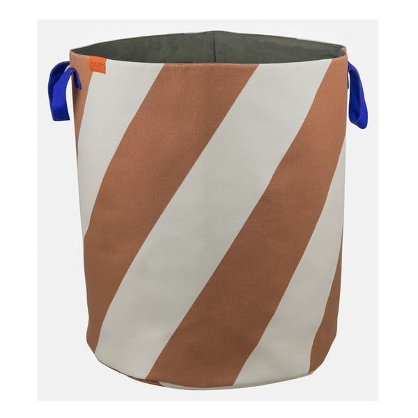 Ķieģeļu sarkans/krēmkrāsas tekstila veļas grozs 5 l Diagonal – Mette Ditmer Denmark