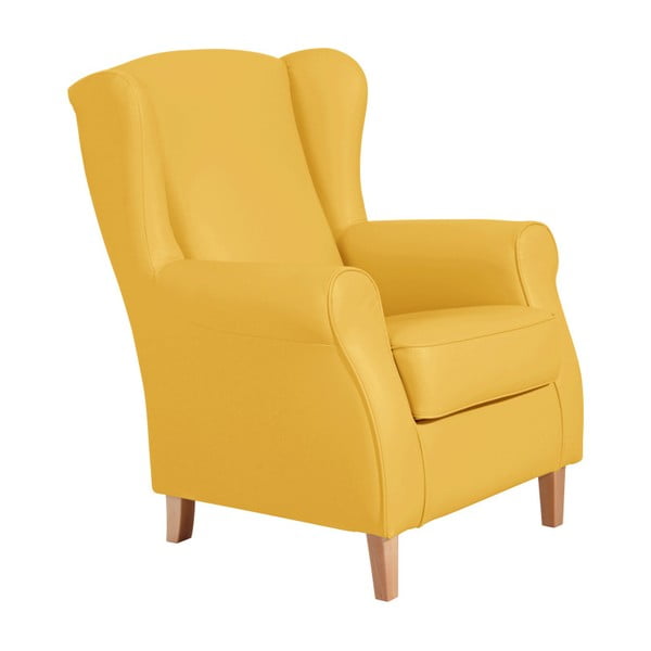 Dzeltens mākslīgās ādas krēsls Max Winzer Lorris Corn