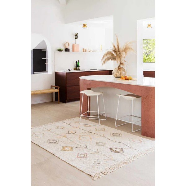 Bēšs mazgājams/ar rokām darināts kokvilnas paklājs 140x200 cm Kaarol Earth – Lorena Canals-image-4