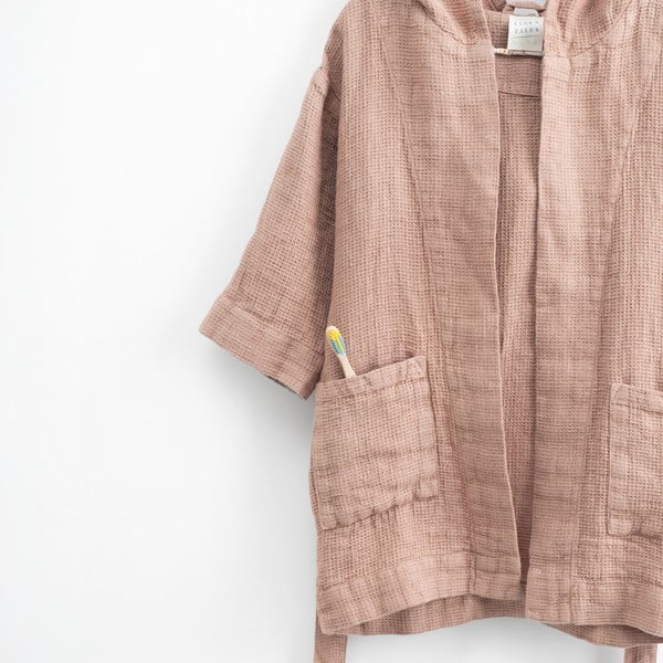 Oranžs lina halāts bērniem Linen Tales Nature, izmērs 122–128-image-1