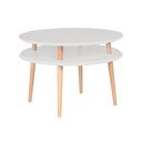 Gaiši pelēks kafijas galdiņš ar dabīgām kājām Ragaba UFO, Ø 70 cm