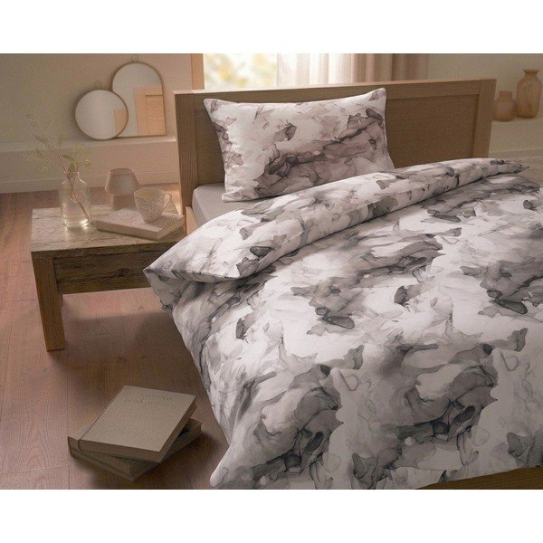 Brūna vienguļamā gultas veļa no kokvilnas satīna 140x200 cm Deluxe Minerals – My House-image-1