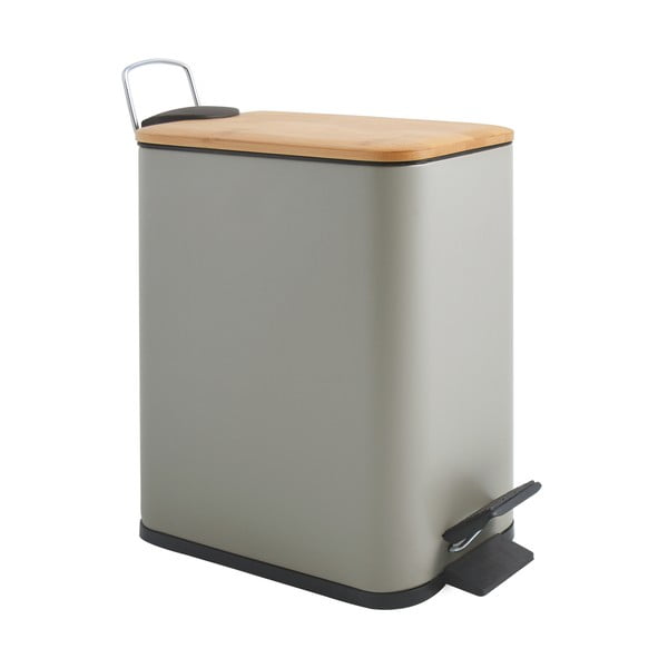 Pelēkbrūna tērauda atkritumu tvertne ar pedāli 5 l   Erik – Spirella