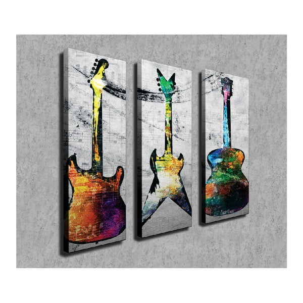 3 daļu sienas glezna uz audekla Guitars-image-2