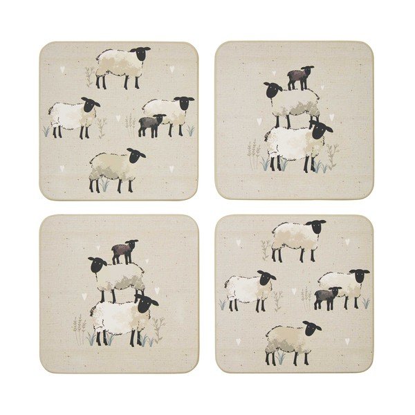 Pelēkbrūni korķa paliktņi (4 gab.) Highland Sheep – Cooksmart ®