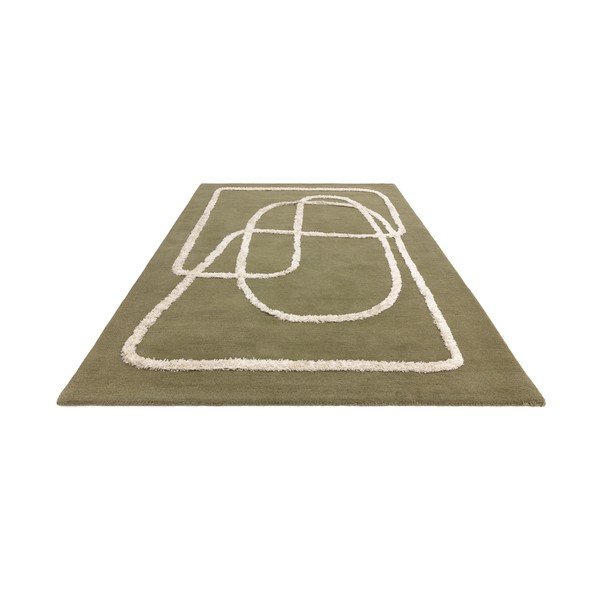 Zaļš ar rokām darināts vilnas paklājs 160x230 cm Matrix – Asiatic Carpets-image-4