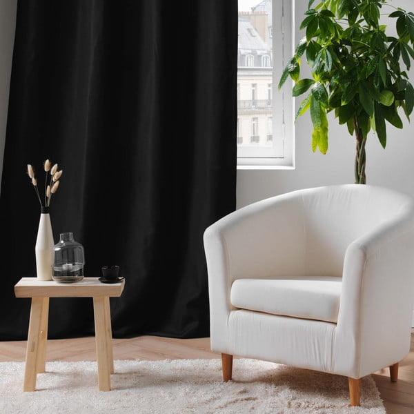 Melns mikrošķiedras siltumizolējošs aizkars 135x260 cm Micropolar – douceur d'intérieur-image-4