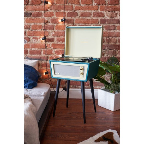 Zaļš vinilplašu galds uz kājām Crosley Sterling Green-image-1