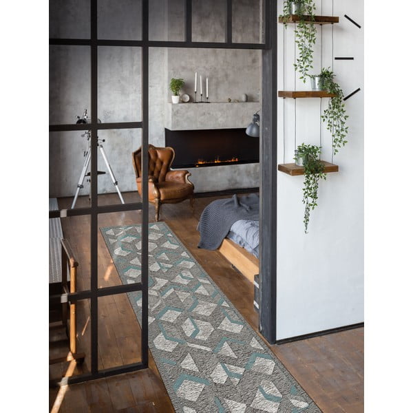 Pelēki zils paklājs Floorita Hypnotik, 55 x 240 cm-image-1