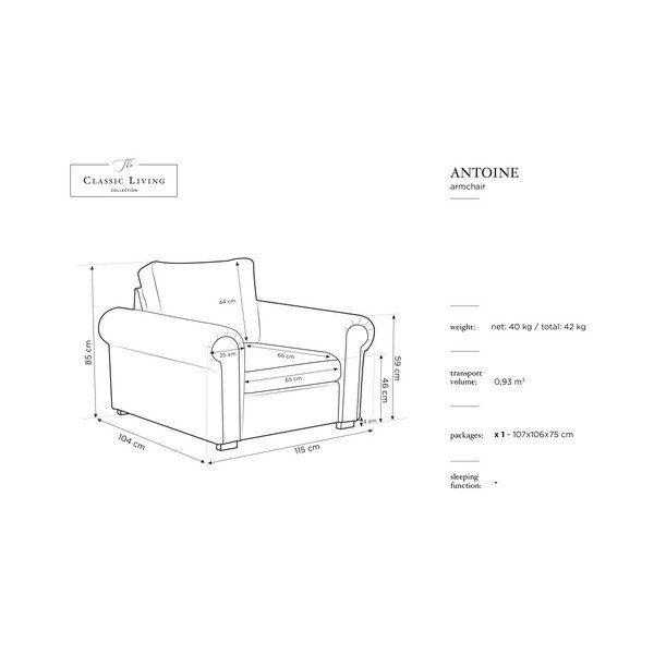 Gaiši pelēks Windsor & Co Sofas Hermes krēsls-image-1