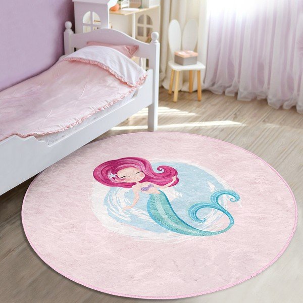 Rozā bērnu paklājs ø 80 cm Comfort – Mila Home-image-2