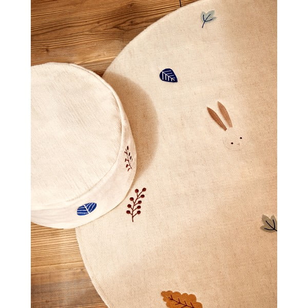 Krēmkrāsas bērnu pufs Yanil – Kave Home-image-4