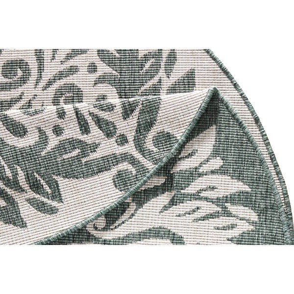 Zaļš un krēmkrāsas āra paklājs NORTHRUGS Madrid, ⌀ 140 cm-image-1