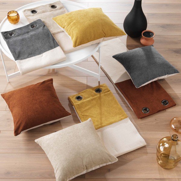 Antracīta pelēks/bēšs aizkars 140x240 cm Tessa – douceur d'intérieur-image-3