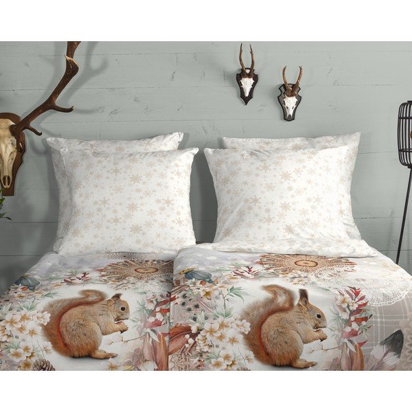 Balta flaneļa gultas veļa vienvietīgai gultai 140x200 cm – HIP-image-2