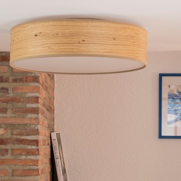 Gaiši brūna griestu lampa ar dabīgā finiera abažūru Sotto Luce Ocho, ⌀ 40 cm-image-2