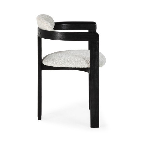 Balti/melni polsterēti ēdamistabas krēsli ar roku balstiem (2 gab.) Eiden – MOME-image-3