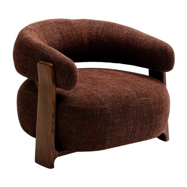 Brūns atpūtas krēsls no šenila auduma Granite – Kave Home