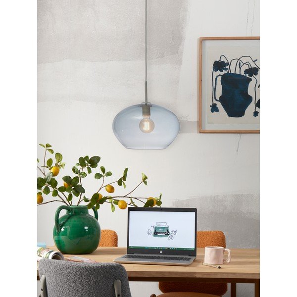 Pelēka piekaramā lampa ar stikla abažūru ø 35 cm Bologna – it's about RoMi-image-1