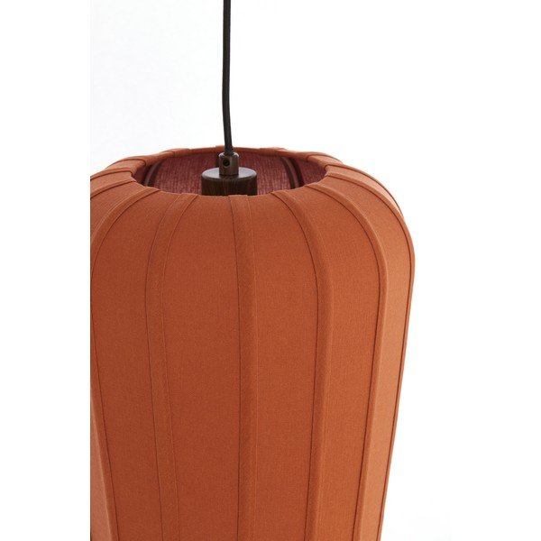 Terakotas oranža piekaramā lampa ar auduma abažūru ø 10 cm Bibury – Light & Living-image-3