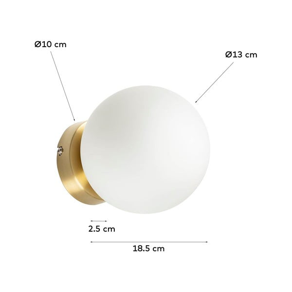 Sienas lampa zelta krāsā ø 13 cm Mahala – Kave Home-image-3