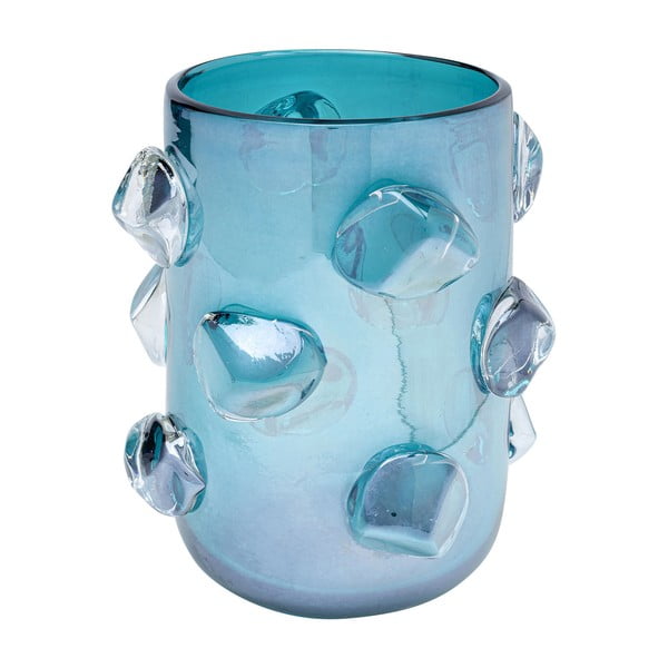 Zila stikla vāze Kare Design Aquarius, augstums 23 cm