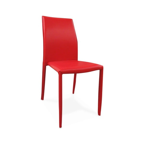 Sarkans ēdamistabas krēsls ar eko ādas pārvalku Evergreen House Faux