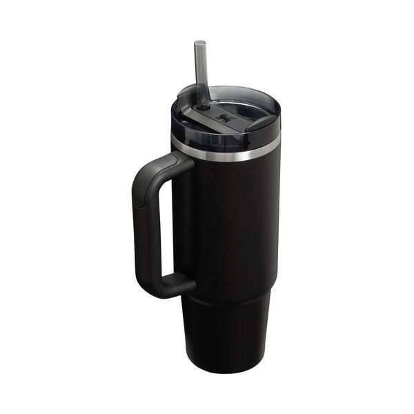 Melns nerūsējošā tērauda termoss ar salmiņu 890 ml Quencher H2.O FlowState™ Tumbler Black 2.0 – Stanley-image-2