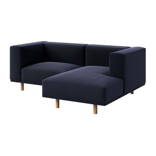 Tumši zils samta stūra dīvāns (ar labo stūri) Kukumo – Ame Yens