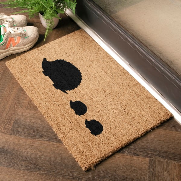 Kokosšķiedras kājslauķis 40x60 cm Hedgehog Family – Artsy Doormats-image-1
