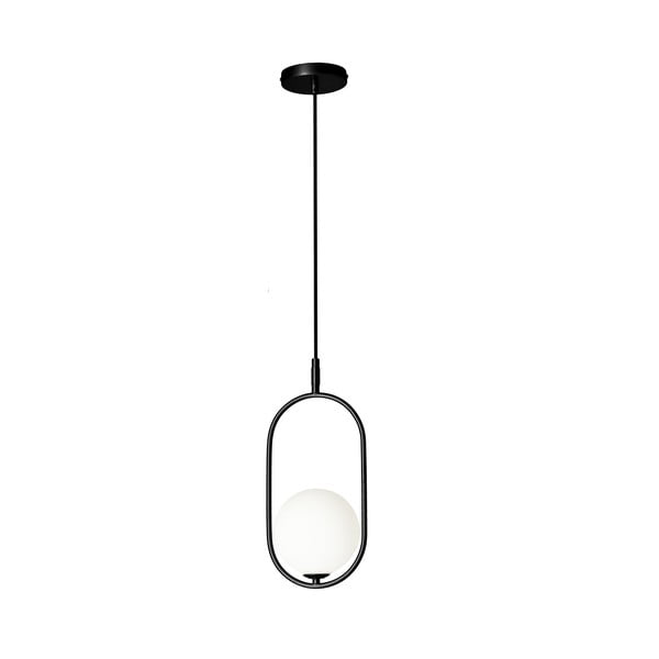 Melna piekaramā lampa ar stikla abažūru 18,5x15 cm Cordel – Candellux Lighting-image-2