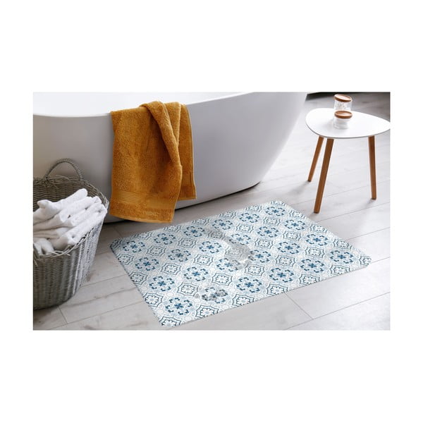 Balts/zils diatomīta vannas istabas paklājiņš 50x70 cm Atlanta – douceur d'intérieur-image-1