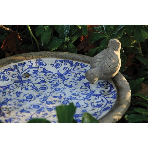 Zilā un baltā keramikas putnu barotava Esschert Design-image-1