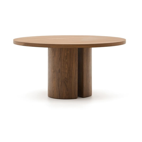 Apaļš ēdamgalds ar valrieksta koka imitācijas galda virsmu ø 150 cm Nealy – Kave Home-image-4