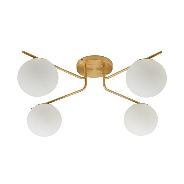 Balta/zelta krāsas metāla griestu lampa ar stikla abažūru ø 15 cm Brisia – Kave Home