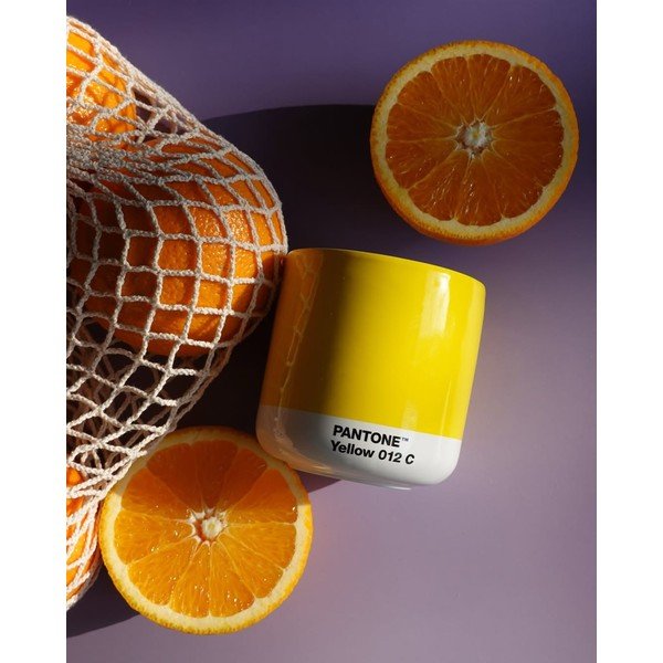 Dzeltena kapučīno porcelāna tasīte 175 ml Yellow 012 – Pantone-image-1