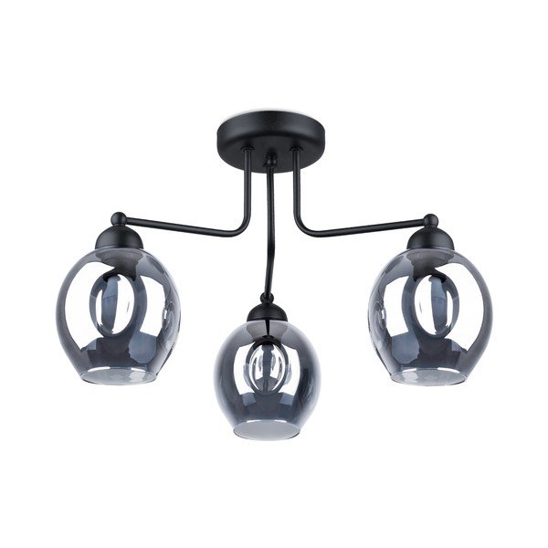 Melna griestu lampa ar stikla abažūru 54x54 cm Garten – Sollux