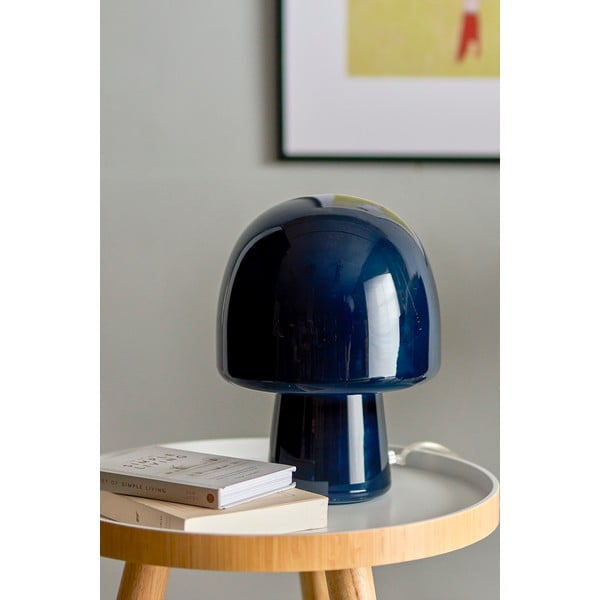 Tumši zila galda lampa ar stikla abažūru (augstums 26,5 cm) Paddy – Bloomingville-image-2