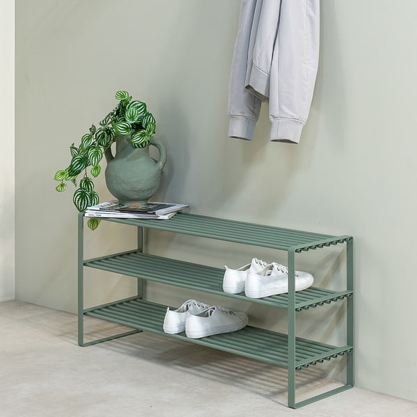 Dūmakaini zaļš metāla apavu plaukts 100x48,5x29 cm Rex – Spinder Design-image-3