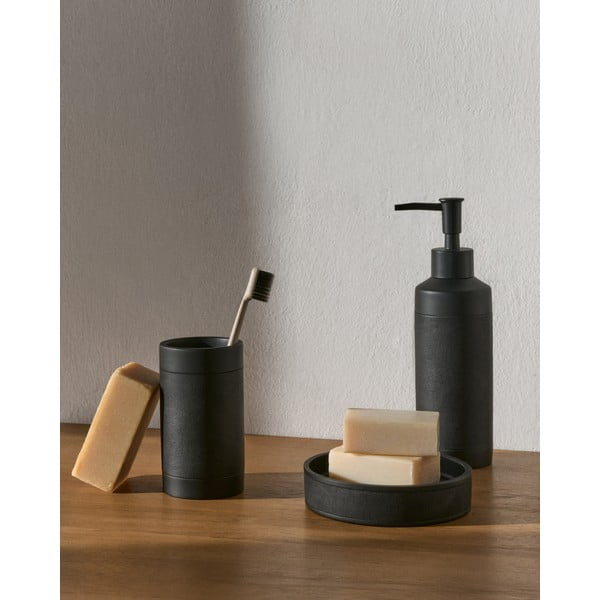 Melns polirezīna ziepju trauks Sisel – Kave Home-image-1