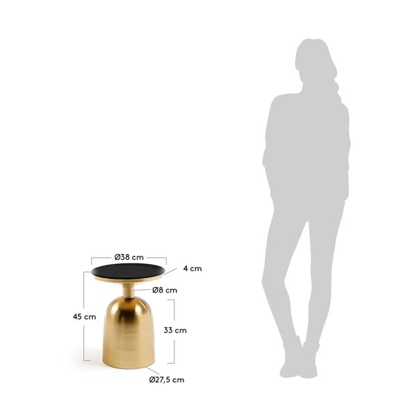 Sānu galdiņš zelta krāsā Kave Home Physic, ø 37 cm-image-4