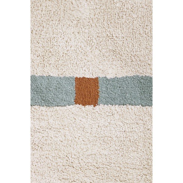 Zils/krēmkrāsas mazgājams/ar rokām darināts kokvilnas paklājs 200x300 cm Lanes Vintage Blue – Lorena Canals-image-4