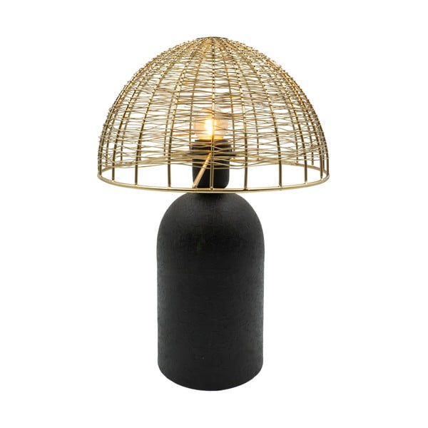 Melna/zelta krāsas galda lampa (augstums 36 cm) – Antic Line