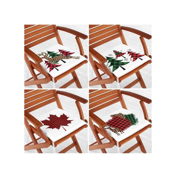 Sēdekļa spilveni ar Ziemassvētku motīvu (4 gab.) 40x40 cm Tartan – Mila Home-image-1
