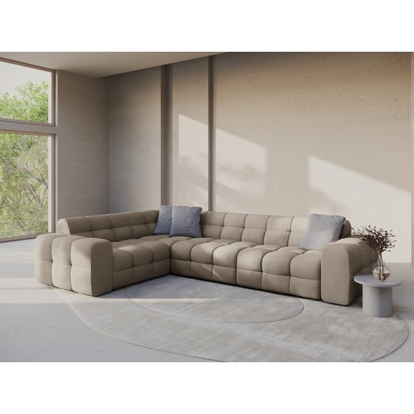 Brūns stūra dīvāns (ar kreiso stūri/L veida) Kendal – Micadoni -image-1