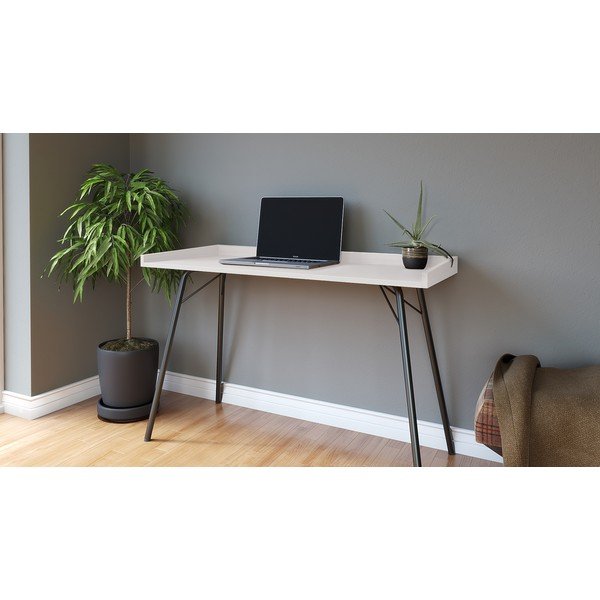 Darba galds ar baltu virsmu 52x115 cm Rayburn – Woodman-image-2