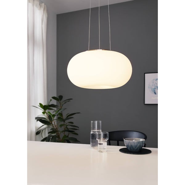 Balta/sudraba krāsas piekaramā lampa ar stikla abažūru ø 37,5 cm OPTICA – EGLO-image-2