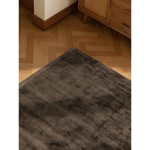 Brūns ar rokām darināts viskozes paklājs 80x150 cm Noemi – Vikosa-image-4