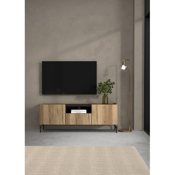Brūns TV galdiņš ar ozolkoka imitāciju 147x54x41 cm Bergen – Tvilum-image-1